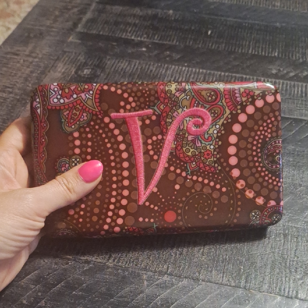 Vera Bradley Brown and Pink Wallet